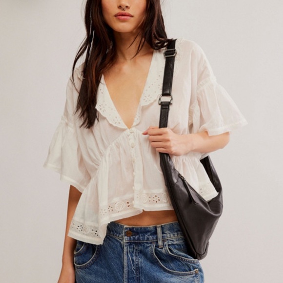 Free People Tops - Free People White Elle Cutwork Top